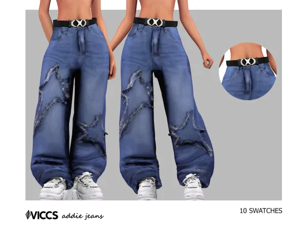 Alpha VICCS_ADDIE JEANS (TEEN ELDER) - The Sims 4 Custom Content
