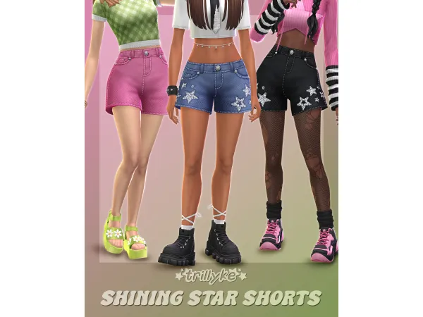 Maxis Match Shining Star Shorts by trillyke - The Sims 4 Custom Content