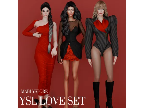 Alpha YSL SET by Mably - The Sims 4 Custom Content
