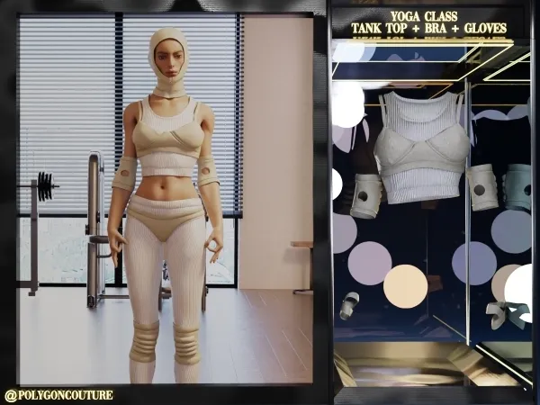 Alpha Yoga class Top set by polygoncouture - The Sims 4 custom content