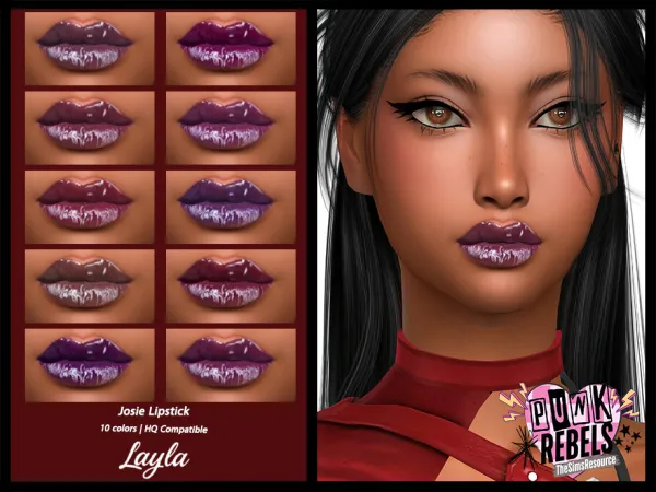Alpha tsr Punk Rebels Josie Lipstick by layla - The Sims 4 Custom Content