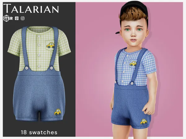 Maxis Match Parker Outfit With Overalls (toddler) by talarian - The Sims 4 Custom Content
