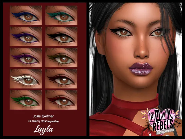 Alpha tsr Punk Rebels Josie Eyeliner by layla - The Sims 4 Custom Content