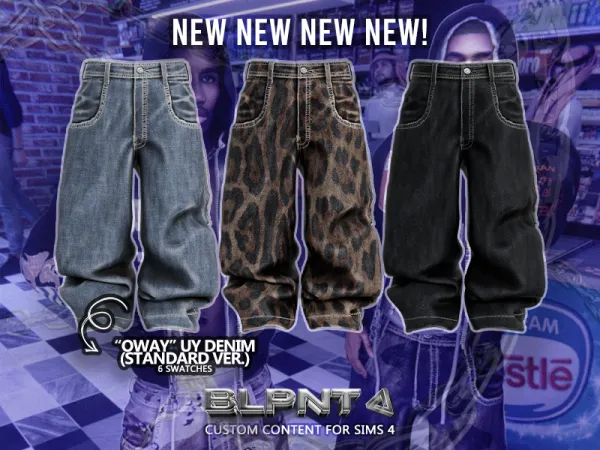 Alpha BLUPRNT OWAY UY Denim (Standard Version) - The Sims 4 Custom Content