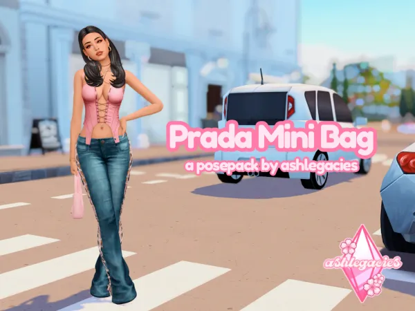 Maxis Match Prada Mini Bag Posepack - The Sims 4 Custom Content