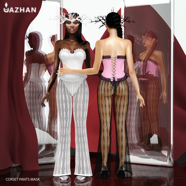 Alpha [LACE OUTFIT & GEM MASK] by simsfinds - The Sims 4 custom content