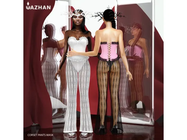 Alpha [LACE OUTFIT & GEM MASK] by cazhancc - The Sims 4 custom content