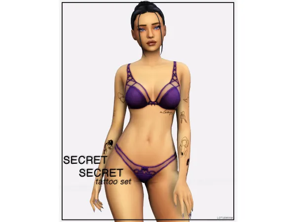 Mix Secret Secret Tattoo Set - The Sims 4 Custom Content