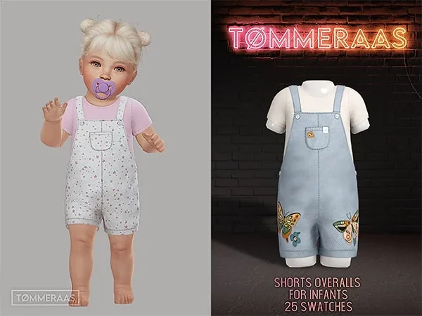 Mix Tu00d8MMERAAS Shorts Overalls for Infants - The Sims 4 custom content
