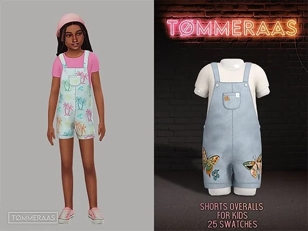 Mix TØMMERAAS Shorts Overalls for Kids by tommeraas - The Sims 4 custom content