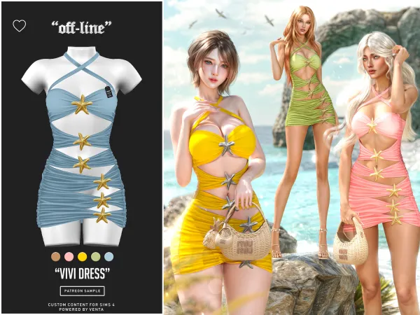 Alpha Off Line Vivi Dress Sample - The Sims 4 Custom Content
