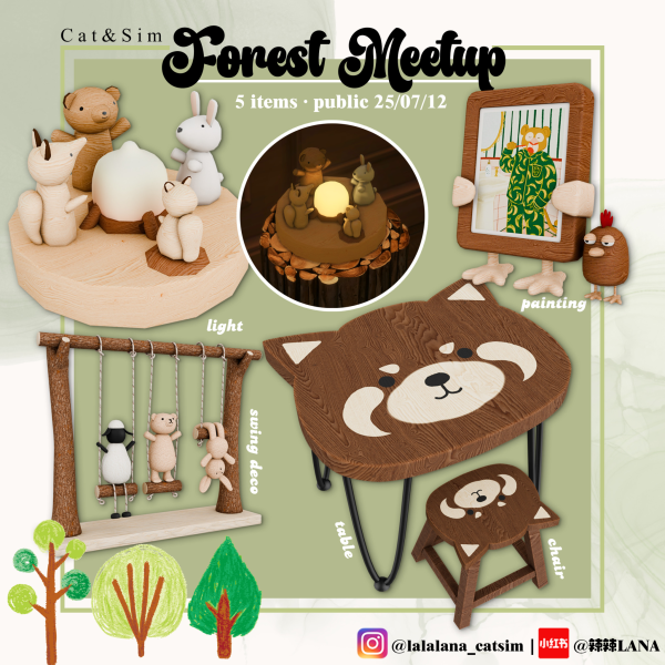 Maxis Match [LANA] Forest Meetup Set by simsfinds - The Sims 4 Custom Content