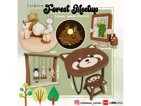 Maxis Match [LANA] Forest Meetup Set - The Sims 4 Custom Content