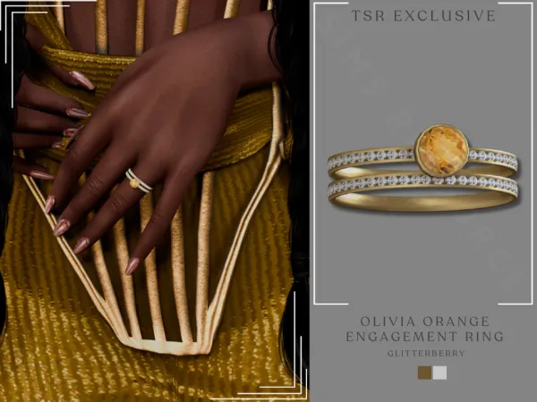 Alpha Olivia Orange Wedding Band - The Sims 4 Custom Content