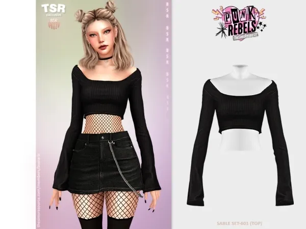 Alpha SABLE SET 601 (TOP) BD1533 - The Sims 4 Custom Content