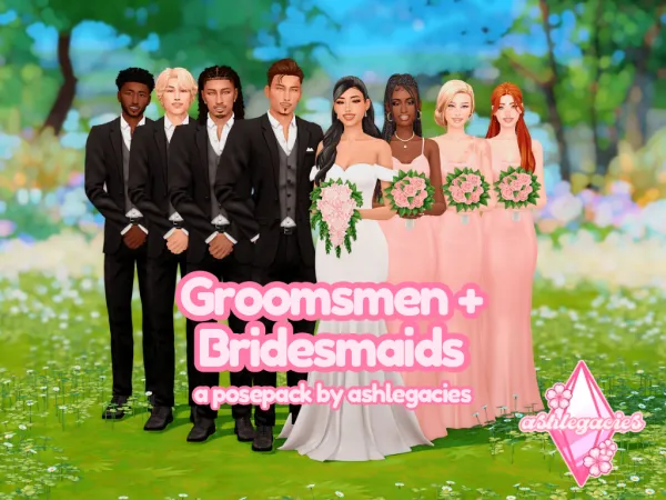 Maxis Match Groomsmen Bridesmaids Posepack - The Sims 4 Custom Content