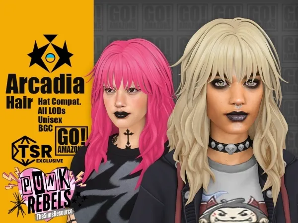 Maxis Match Arcadia Hair (Punk Rebels) - The Sims 4 Custom Content