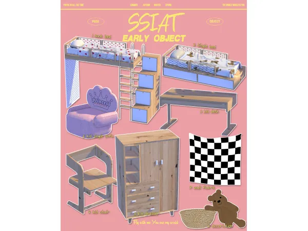 Maxis Match dream room set by ssiatsims - The Sims 4 Custom Content