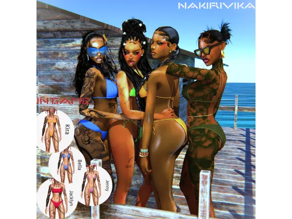 BACKTRACK POOL SIDE BIKINI COLLECTION 4T3 by nakiri88 - The Sims 3 Custom Content