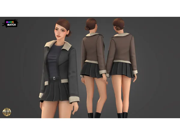 Maxis Match Tasha set Jacket by Modco Studios - The Sims 4 Custom Content