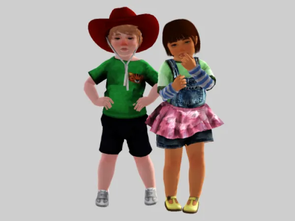 Sims 3 Alpha Toddlers Female Clothes CC: 4t3 conversions: Anna & Bibi Toy Story inspired outfits by geminipixels