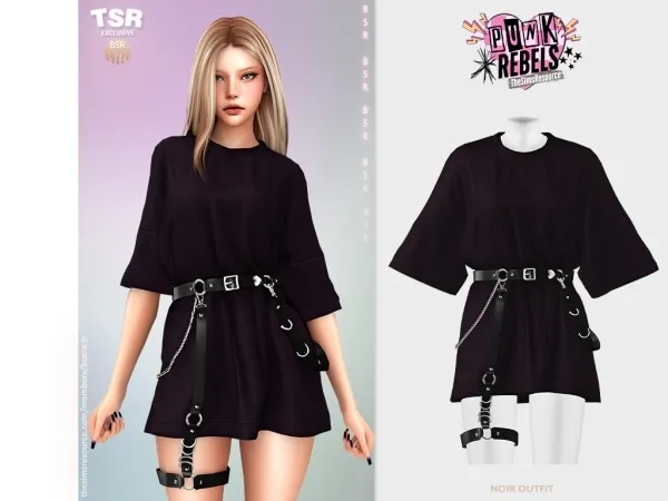 Alpha NOIR OUTFIT BD1535 - The Sims 4 Custom Content