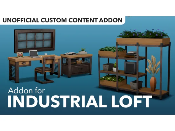 Maxis Match Industrial Loft Addon by illogicalsimmer - The Sims 4 Custom Content