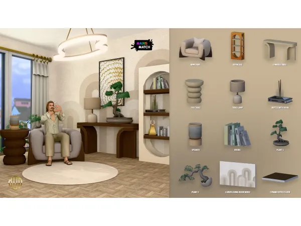 Maxis Match Curves Livingroom Part 2 by Modco Studios - The Sims 4 Custom Content
