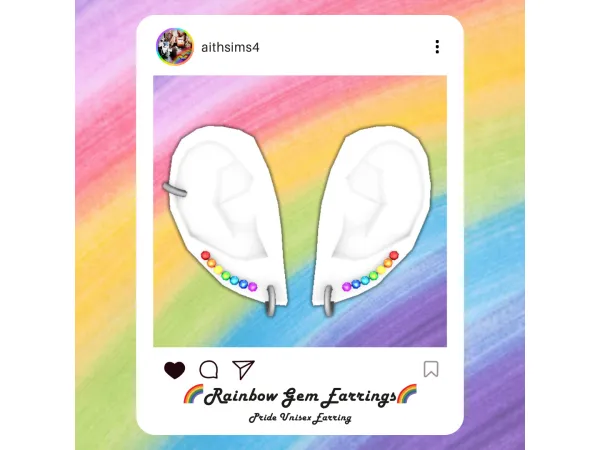 Mix PRIDE Earrings by Aithsims4 - The Sims 4 Custom Content