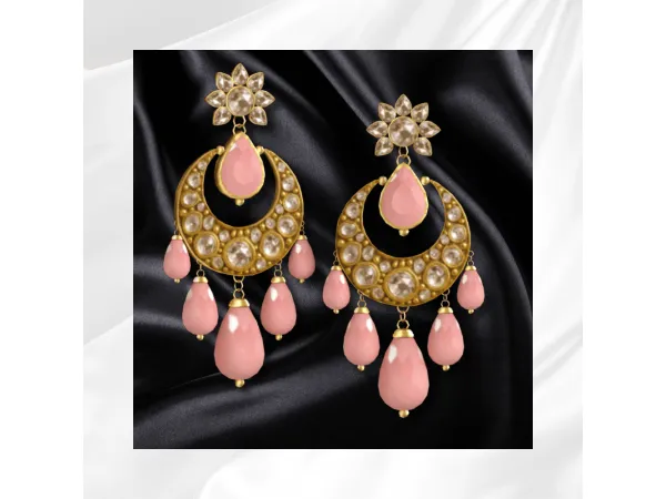 Alpha Pink Chandbali Earring by GlitterberrySims - The Sims 4 Custom Content