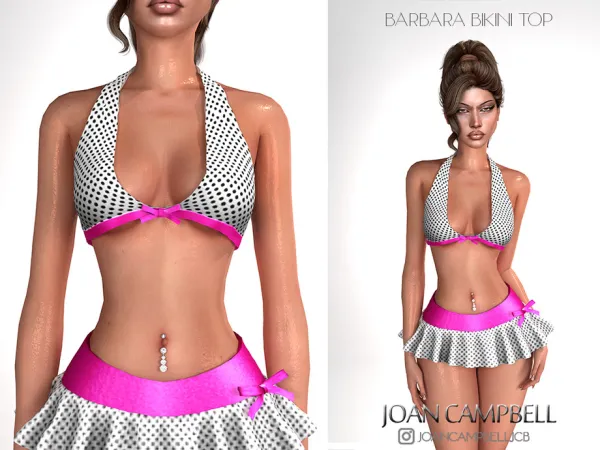 Alpha BARBARA BIKINI TOP by Joan_Campbell_Beauty_ - The Sims 4 Custom Content