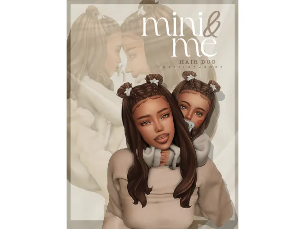 Maxis Match mini and me hair duo by thatsims4hore - The Sims 4 Custom Content
