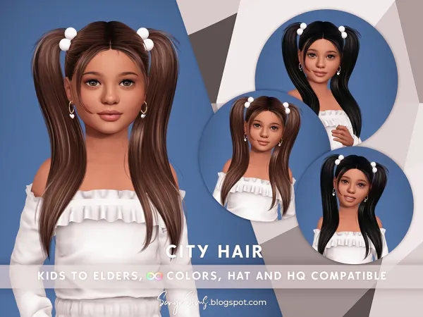 Alpha CITY HAIR KIDS - The Sims 4 Custom Content