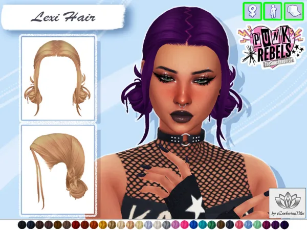 Maxis Match Lexi Hair (Punk Rebels) by Lewbertsn00tles - The Sims 4 Custom Content