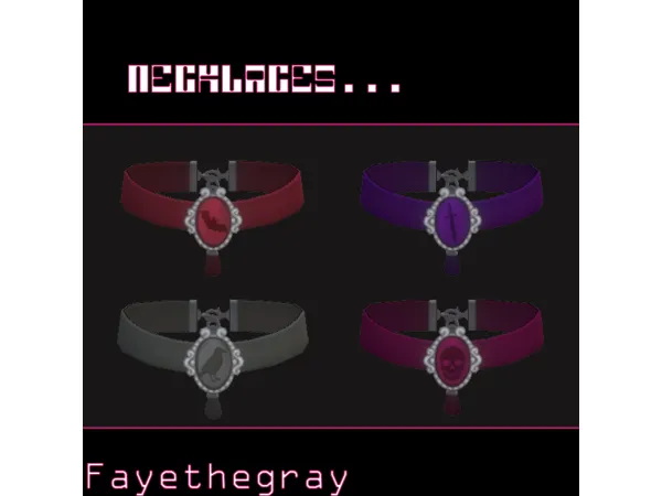 Alpha nocturne brooch choker by FayetheGray - The Sims 4 Custom Content
