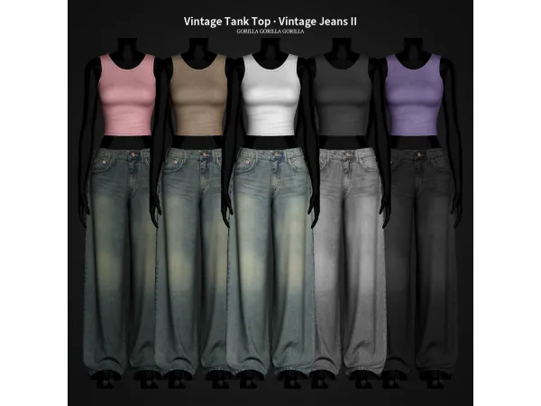 Alpha Vintage Set II by gorillax3 - The Sims 4 Custom Content