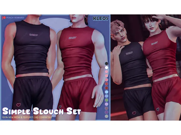 Alpha Simple Slouch Set by Kleos Sims - The Sims 4 Custom Content