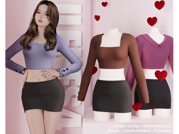 Mix ILN Yuni Set - The Sims 4 Custom Content