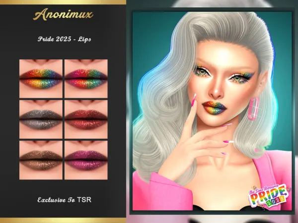 Alpha PRIDE 2025 Lips by Anonimux_Simmer - The Sims 4 Custom Content
