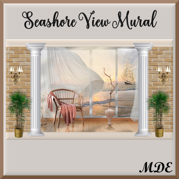 Alpha Seashore View Mural by mde - The Sims 4 Custom Content