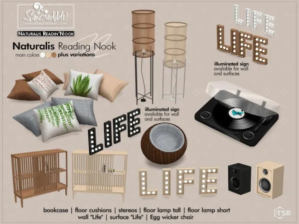 Alpha Naturalis Reading Nook - The Sims 4 Custom Content