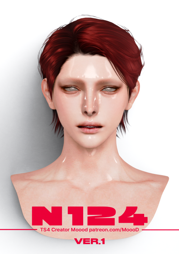 Alpha MoooD Hair N124 VER1 by simsfinds - The Sims 4 Custom Content