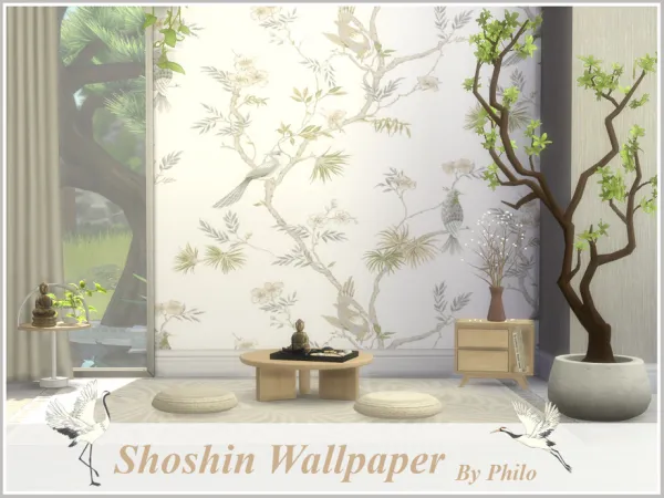 Maxis Match Shoshin Wallpaper by philo - The Sims 4 Custom Content