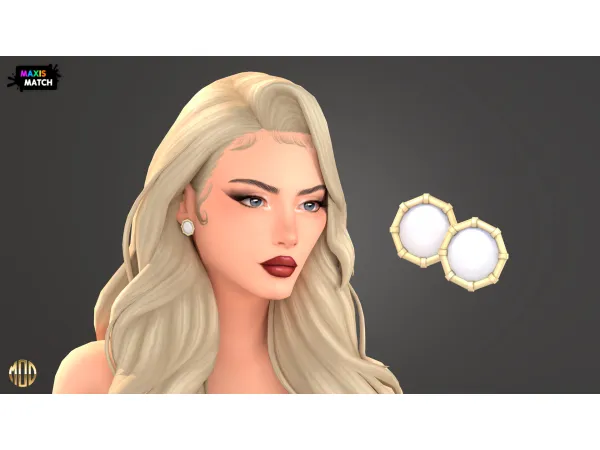 Maxis Match Lydia Set Earring Pearl by Modco Studios - The Sims 4 Custom Content