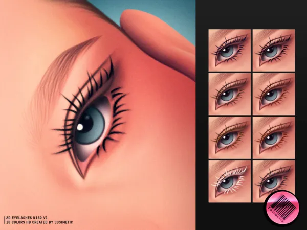Maxis Match 2D Eyelashes N162 V1 by cosimetic - The Sims 4 Custom Content