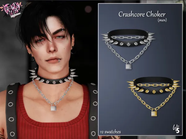 Alpha Crashcore Choker AM - The Sims 4 Custom Content