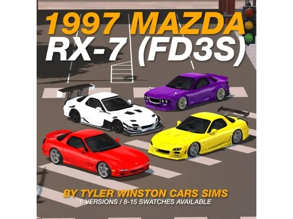 Alpha Tyler Winston Cars 1997 Mazda RX 7 FD3S - The Sims 4 Custom Content