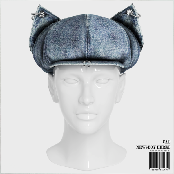 Alpha Cat Newsboy Beret by simsfinds - The Sims 4 Custom Content