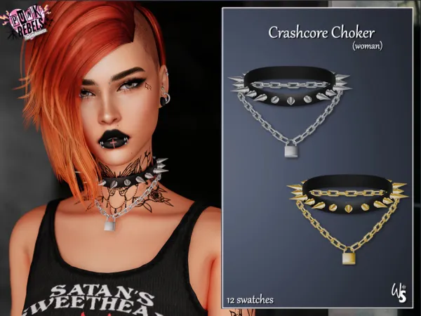 Alpha Crashcore Choker AF - The Sims 4 Custom Content