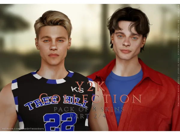 Alpha ud83eudee7 Y2K Collection Pack of 8 skins ud83eudee7 Part 24 Lucas Clark (skins tray files) BFF - The Sims 4 Custom Content